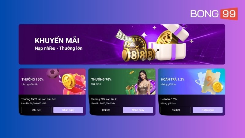 Khuyến mãi giá trị được nhà cái đưa ra thường xuyên