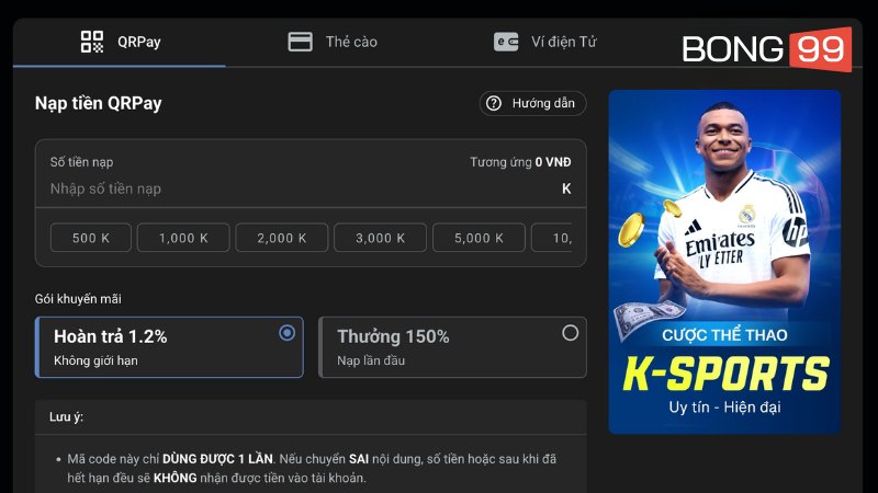 Cách nạp tiền bằng QR Pay rất được ưa chuộng